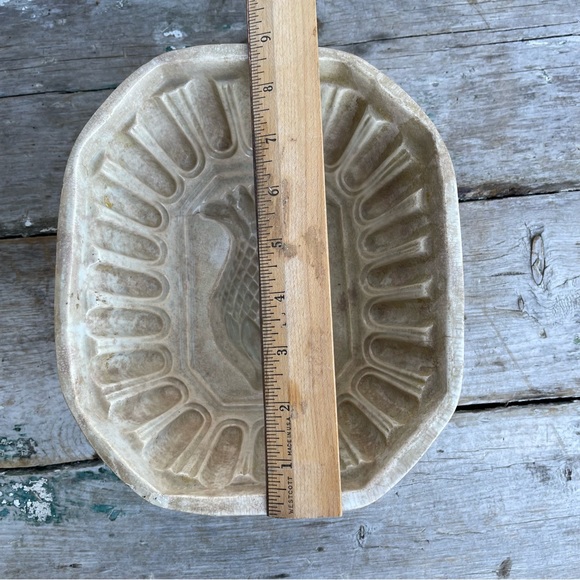 antique pineapple Stoneware bread mold bowl No.8 french country farmhouse decor - Picture 10 of 12